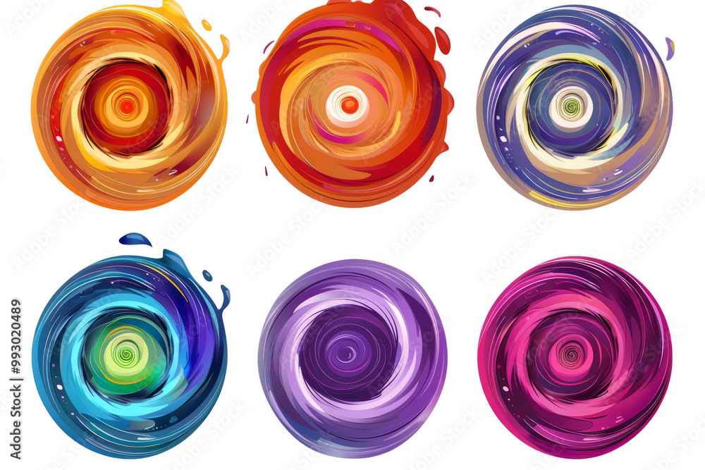 Collection of cute cartoon vortex illustrations Collection of cute cartoon vortex illustrations