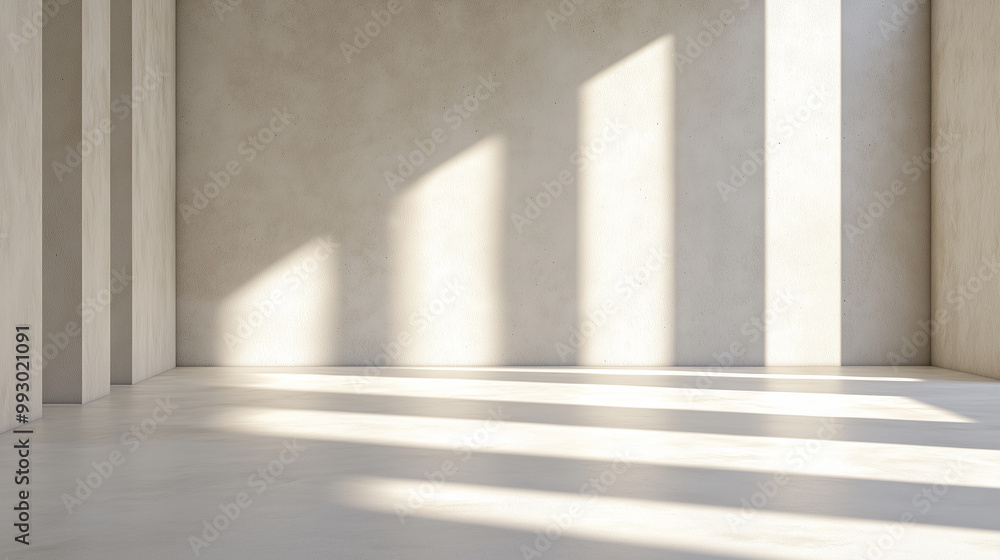 A modern and minimalist room with a concrete wall and a concrete floor. A modern and minimalist room with a concrete wall and a concrete floor.