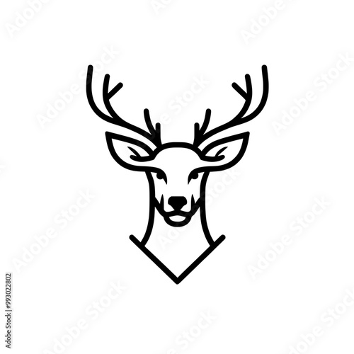 Minimalist Stag Head Design