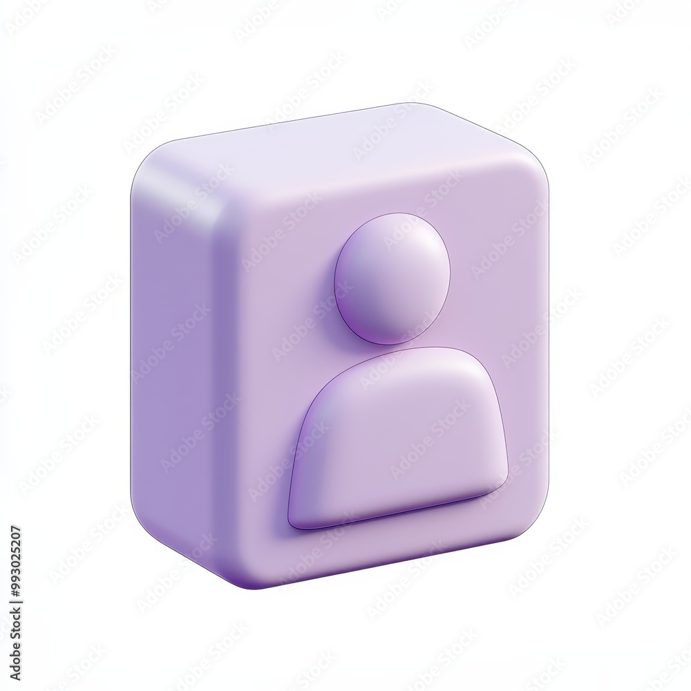3D Stylized purple user icon symbolizing profile representation in digital platforms for various applications. 3D Stylized purple user icon symbolizing profile representation in digital platforms for various applications.