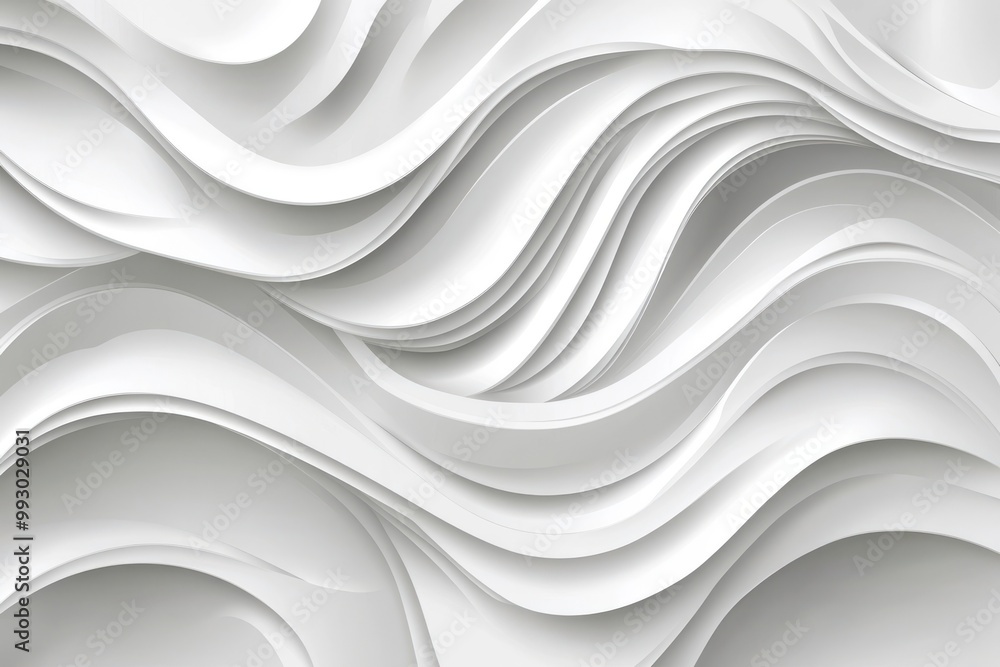 Obraz premium Graceful smooth opulent fabric featuring white and light gray undulations in a minimalist design for an understated backdrop