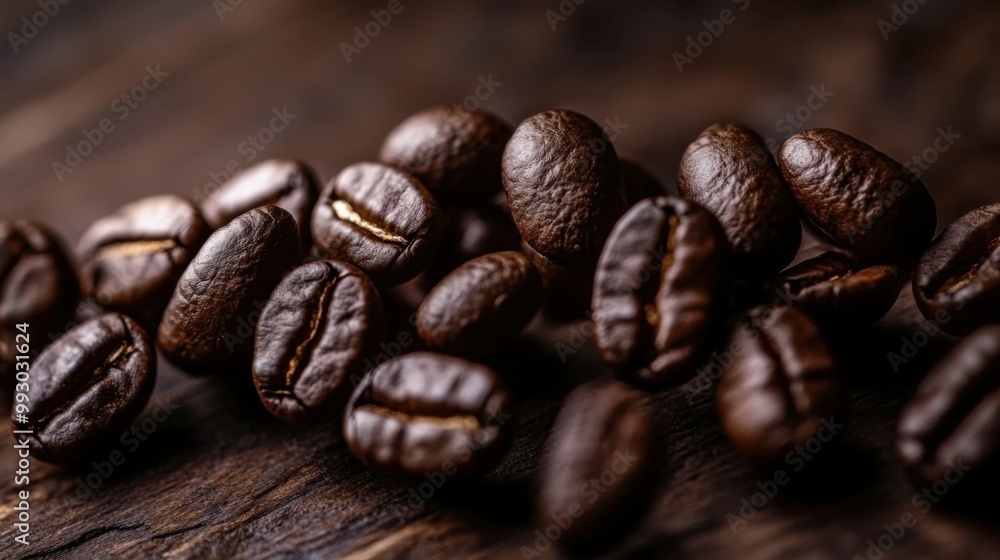 Fototapeta premium Coffee Beans Arranged in Unique Floating DNA Strand