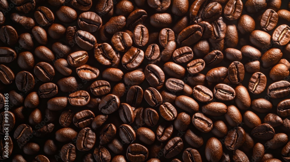 Naklejka premium Coffee Beans Arranged in a Floating Pattern