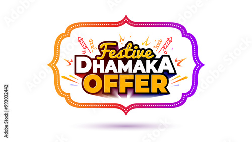 Diwali, Navratri festival, Festive dhamaka offers, sale, shopping logo design.