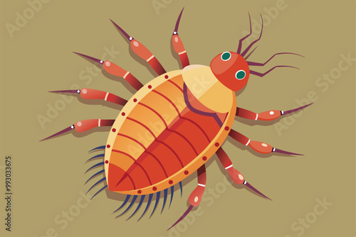 Detailed semi-flat illustration showcases lice in vibrant colors suitable for educational content, Customizable semi-flat illustration of lice.