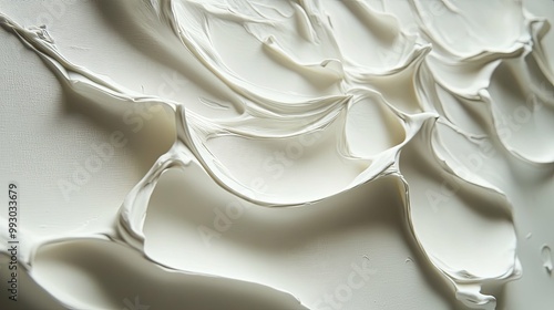 Abstract White Paint Texture on Canvas