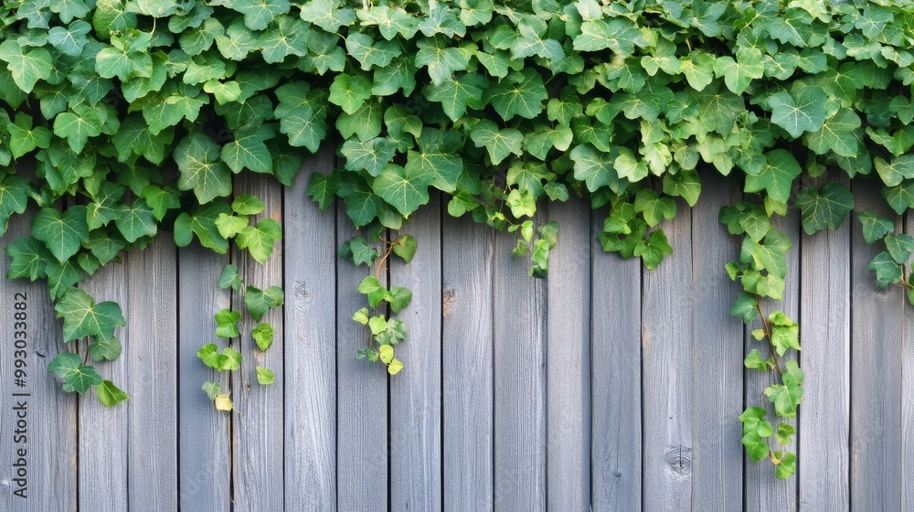 Green Ivy Vines Over Gray Wooden Fence, nature, foliage Green Ivy Vines Over Gray Wooden Fence, nature, foliage