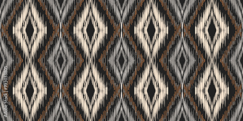 Ethnic ikat seamless pattern.beautiful pattern. folk embroidery,bohemian style,aztec geometric art print.ethnic ikat abstract art.Seamless fabric. Ikat design for fabric, carpet, wallpaper, clothing.