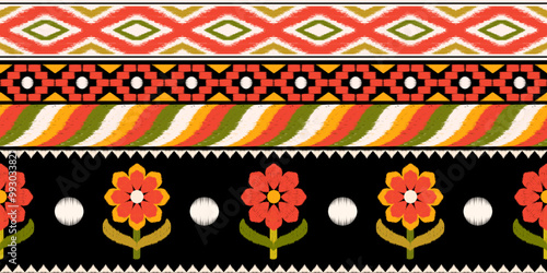 Ethnic ikat seamless pattern.beautiful pattern. folk embroidery,bohemian style,aztec geometric art print.ethnic ikat abstract art.Seamless fabric. Ikat design for fabric, carpet, wallpaper, clothing.