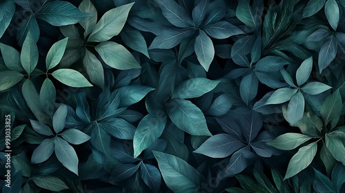 Vibrant Green Foliage Closeup with Textured Leaves in Natural Light and Detailed Vein-generative ai