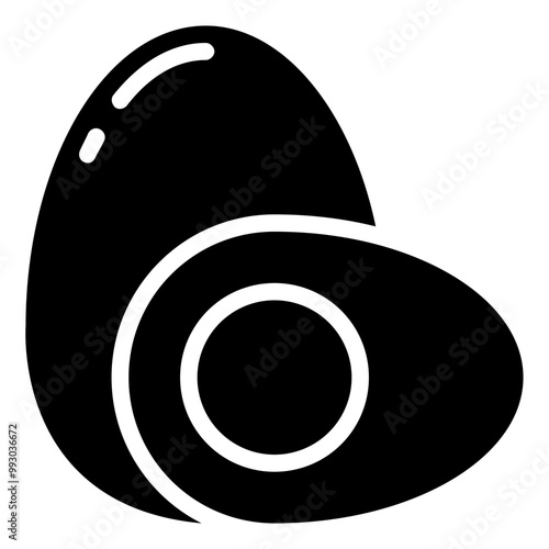 boiled egg glyph vector icon