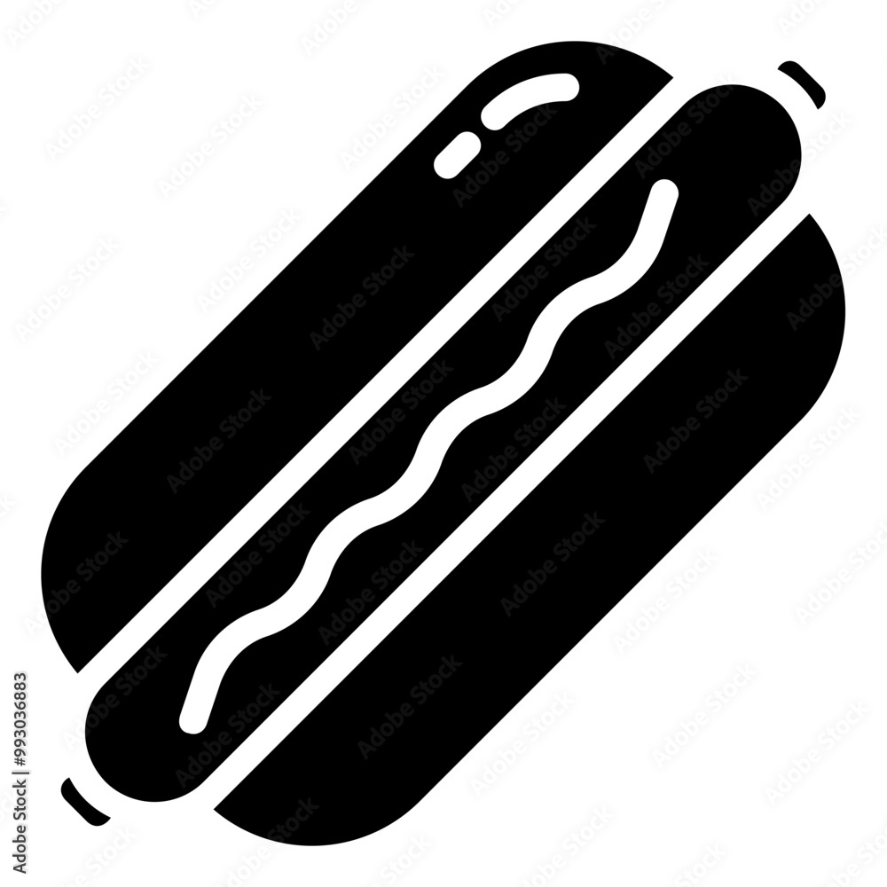 hotdog glyph vector icon hotdog glyph vector icon