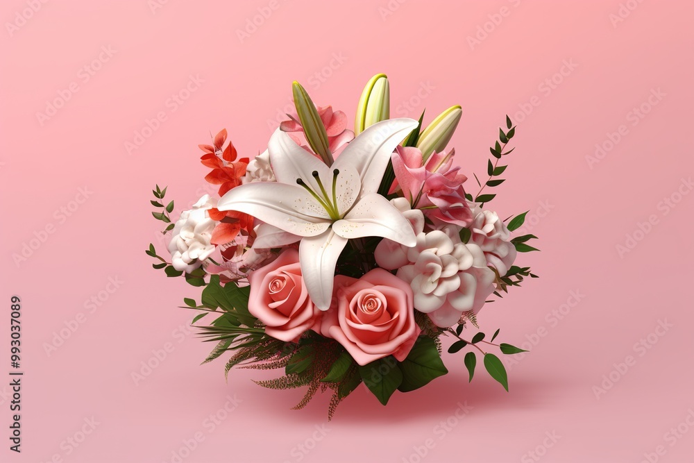 Fototapeta premium bouquet of pink roses