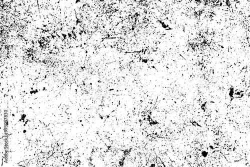 Texture dust overlay creat grunge scratched effect. Black and white abstract background.