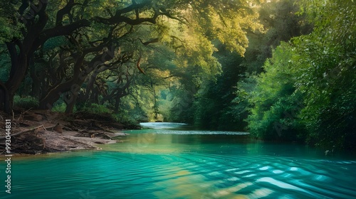 a hyperrealistic painting of a lush forest