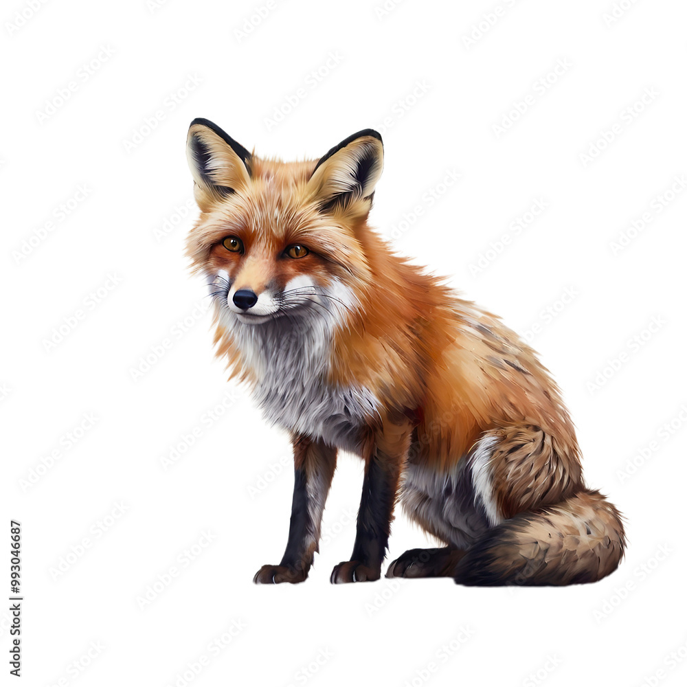 Fototapeta premium red fox vulpes with transparent background PNG and JPEG image 