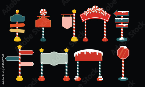 Cute Christmas Santa Claus signboard decoration