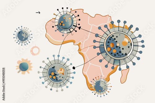 Abstract Viral Infection and Immunity Concept Illustration