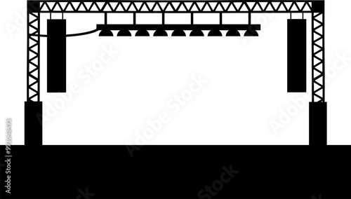 Vektor Silhouette Bühne mit Konstruktion