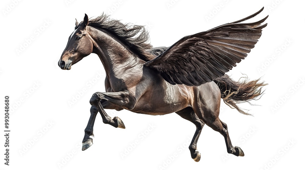 Fototapeta premium Pegasus horse isolated on white background