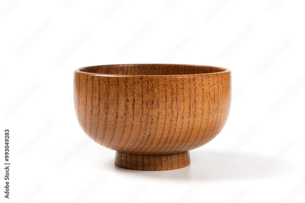 empty wooden bowl isolated on white background. empty wooden bowl isolated on white background.