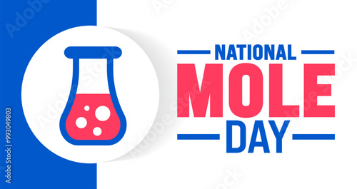 National Mole Day background or banner design template is observed every year in October. Holiday concept. Template for card, poster, placard, template. eps 10