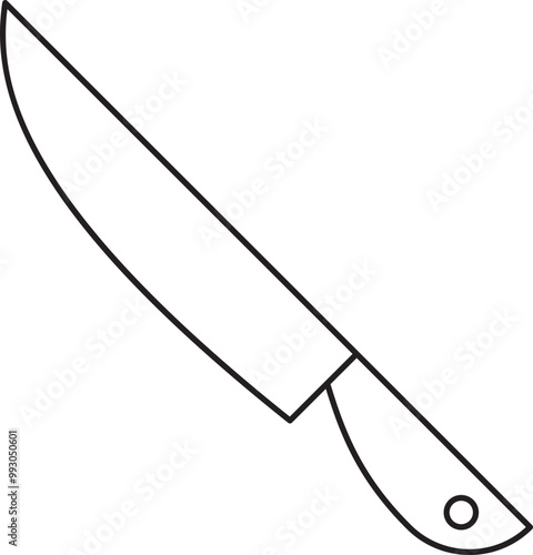 Decorative kitchen utensil outline illustration