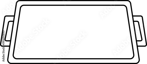 Decorative kitchen utensil outline illustration