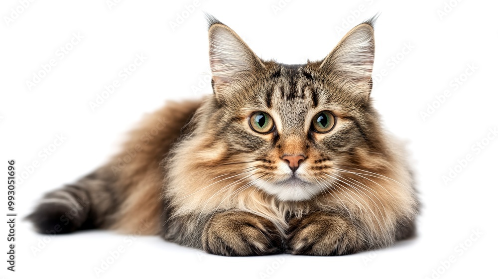 Fototapeta premium Maine Coon on white background 