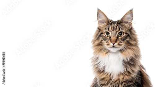 Maine Coon on white background 