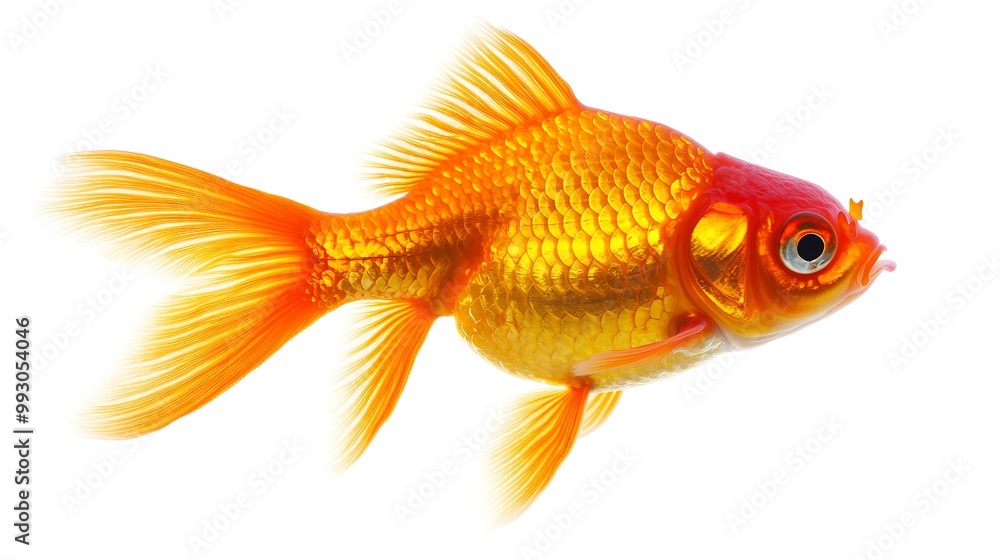 Fototapeta premium Goldfish animal isolated on a white background 
