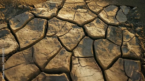 Cracked earth in a dry, arid landscape