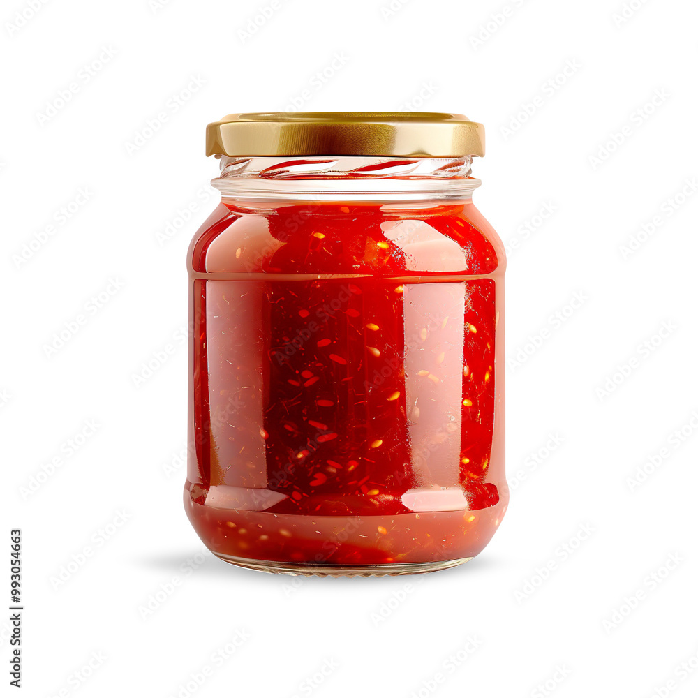 Glass jar of golden honey with rustic paper lid on a Transparent Background Glass jar of golden honey with rustic paper lid on a Transparent Background