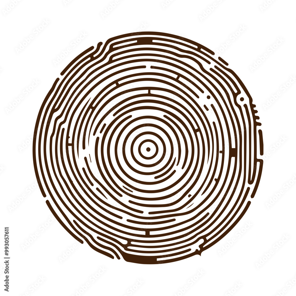 Hand drawn tree ring wood circle vector flat design Hand drawn tree ring wood circle vector flat design