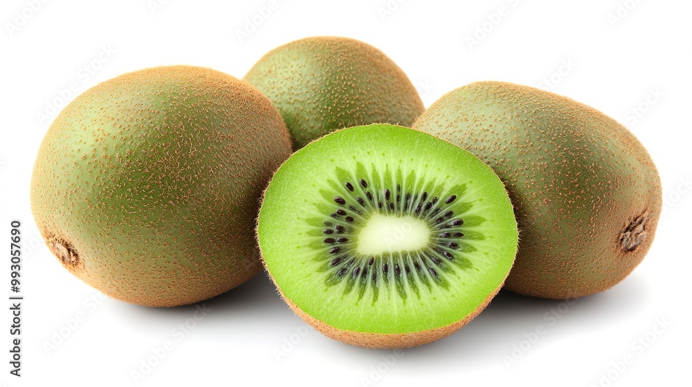 Fototapeta premium composite kiwi fruit isolated white background 