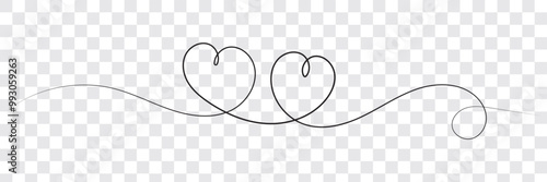 Heart. Abstract love symbol. Continuous line art drawing vector illustration. EPS 10.