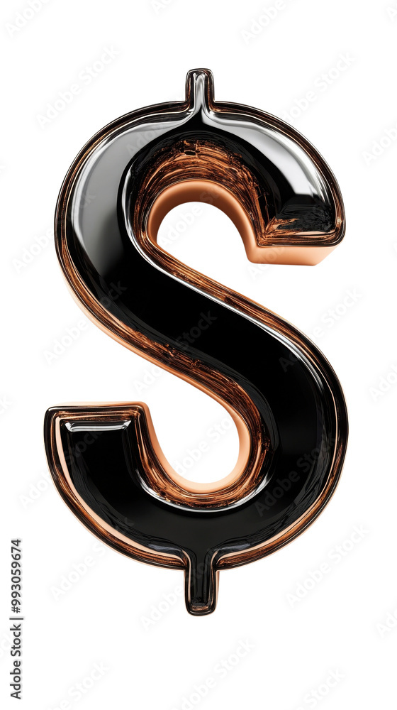 Metallic dollar sign on white background transparent background Metallic dollar sign on white background transparent background