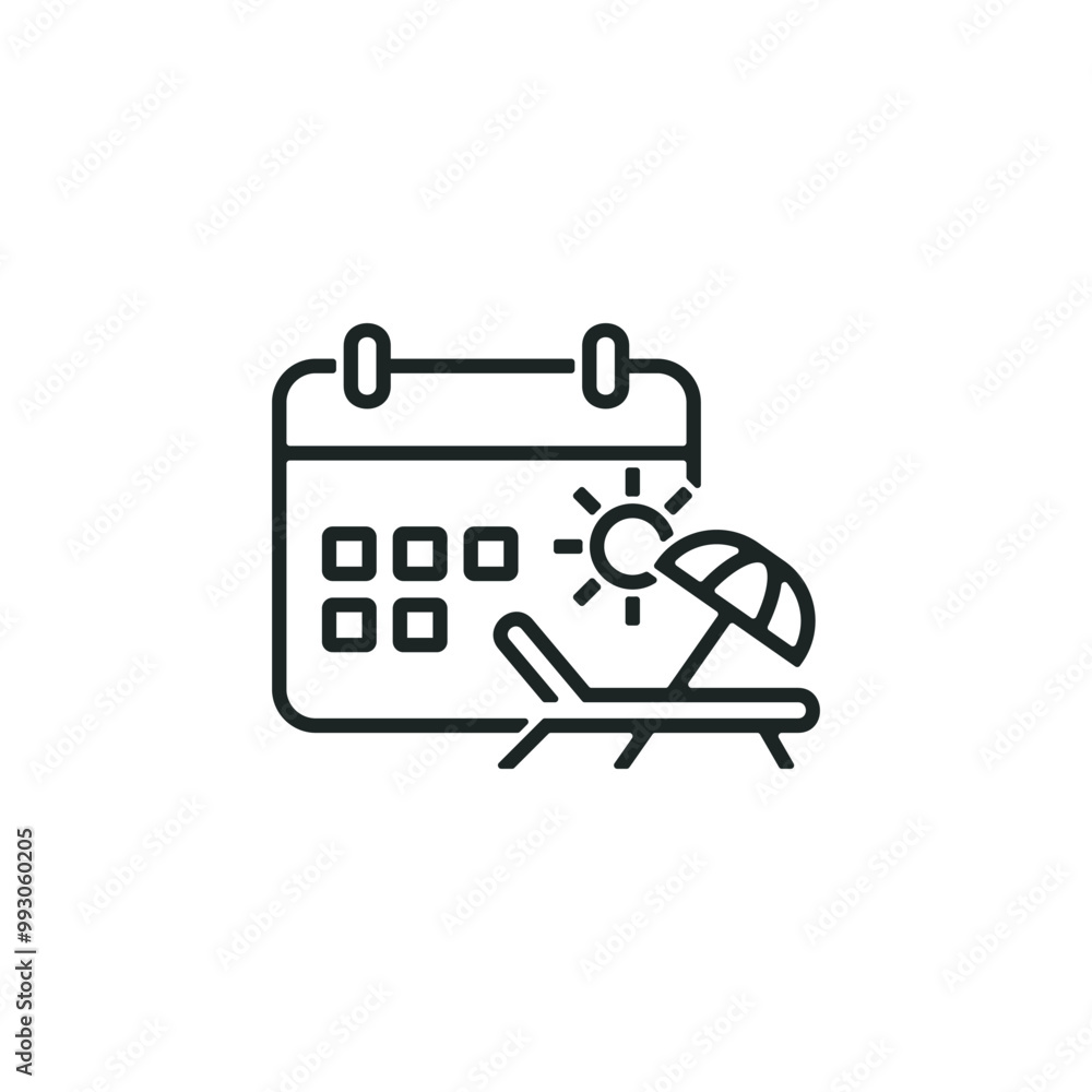 Fototapeta premium Vacation plan icon isolated on white background