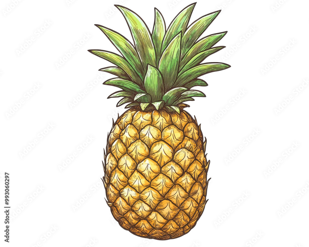 Pineapple, white isolate background transparent background Pineapple, white isolate background transparent background