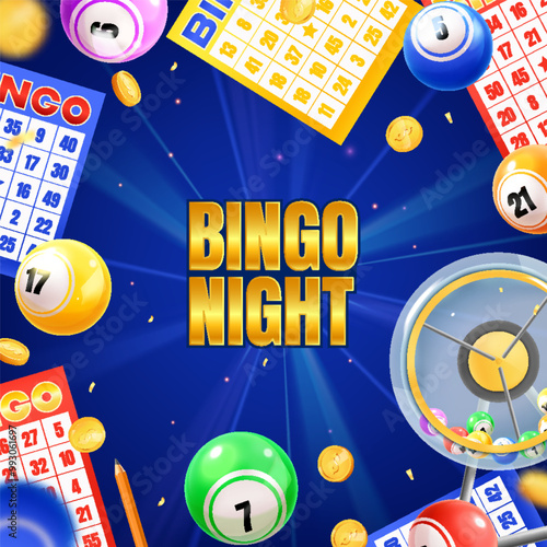 Bingo night background in realistic style