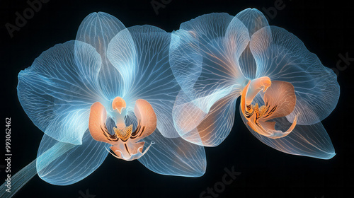 An orchid captured in X-ray style, photo