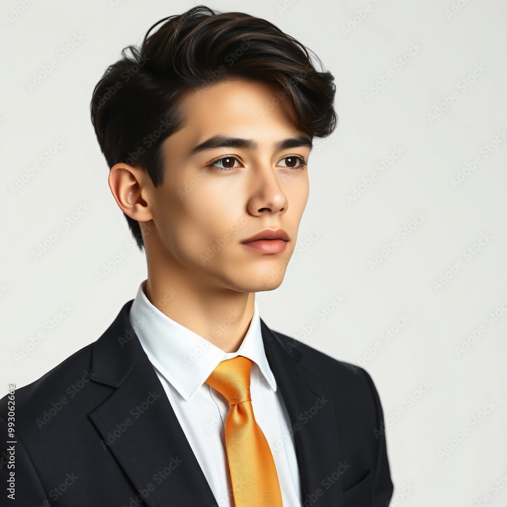 Stylish young man in suit and tie with white background Stylish young man in suit and tie with white background