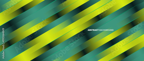 Abstract green background with clashing slanted patterns. Futuristic design of geometric shapes. Vector illustration.	