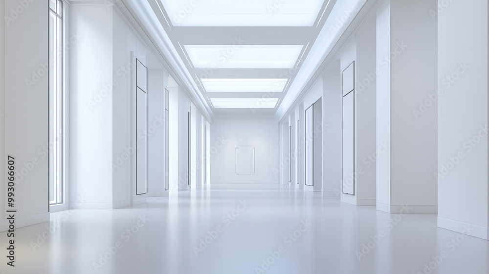 White Corridor in a Modern Gallery White Corridor in a Modern Gallery