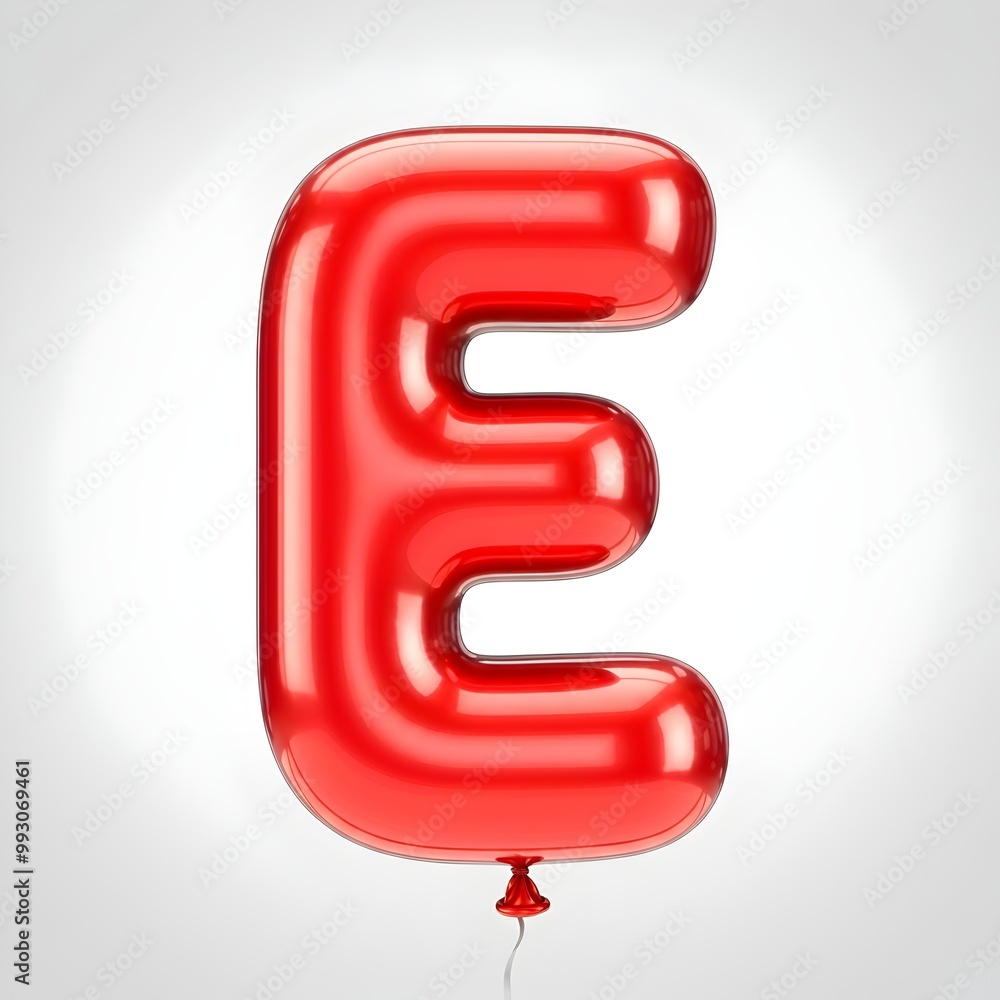 Red letter e in shape of a balloon, Clean image, high quality, white background Red letter e in shape of a balloon, Clean image, high quality, white background
