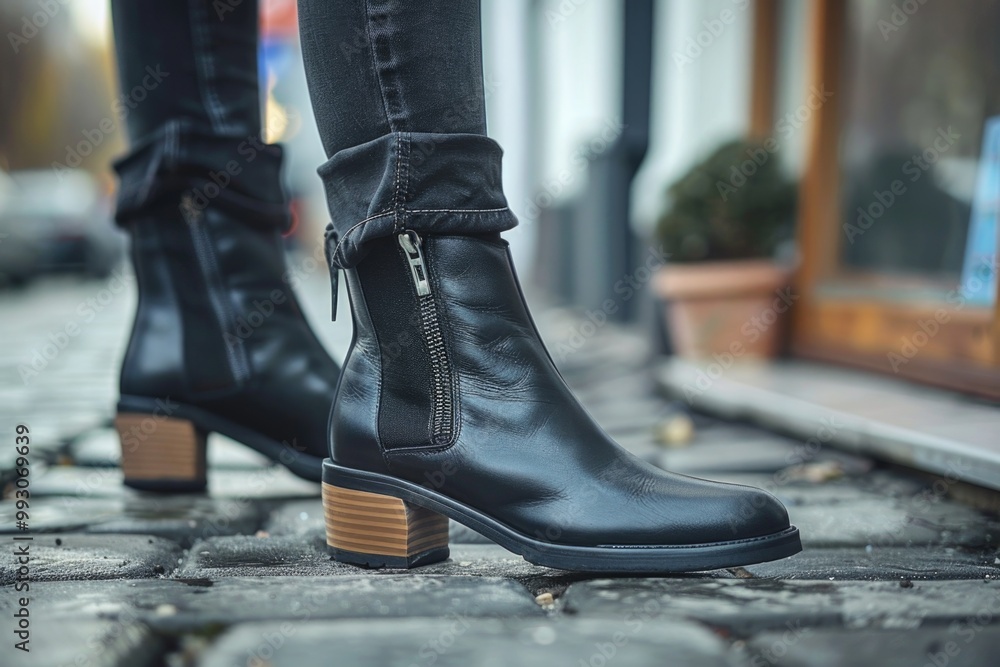 Women's Shoe - Classic Black Demi Season Boots for Winter Fashion Women's Shoe - Classic Black Demi Season Boots for Winter Fashion