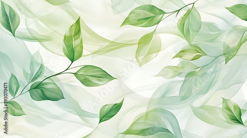 Vibrant Green Foliage Closeup with Textured Leaves in Natural Light and Detailed Vein-generative ai