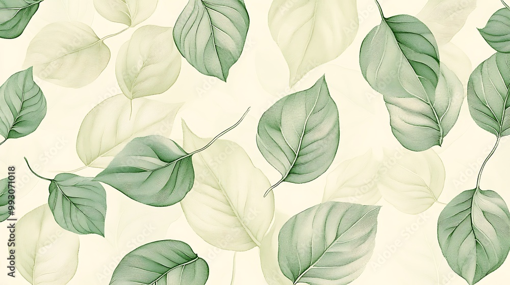 Vibrant Green Foliage Closeup with Textured Leaves in Natural Light and Detailed Vein-generative ai Vibrant Green Foliage Closeup with Textured Leaves in Natural Light and Detailed Vein-generative ai