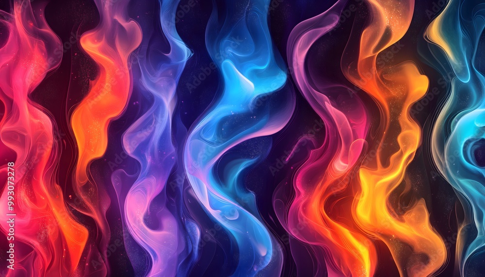 An abstract illustration of multicolored fire An abstract illustration of multicolored fire