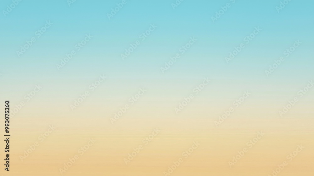 Obraz premium Gradient color scheme blends a serene blue sky seamlessly into warm yellow hues, creating a tranquil and inviting atmosphere